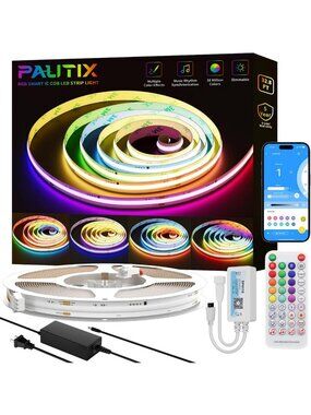 32.8ft RGB LED Strip Lights - Addressable Color Changing Tape with APP Control